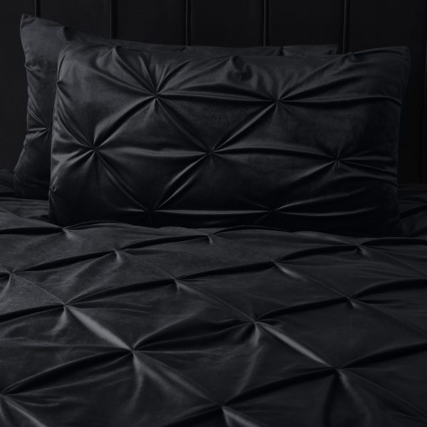 Sleeptime Velvet Pintuck Zwart 140 x 200/220 cm - Afbeelding 4