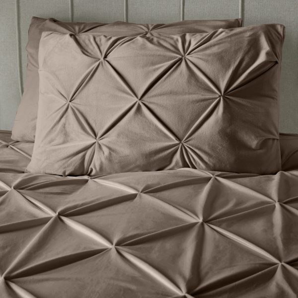 Sleeptime Velvet Pintuck Taupe 140 x 200/220 cm - Afbeelding 4
