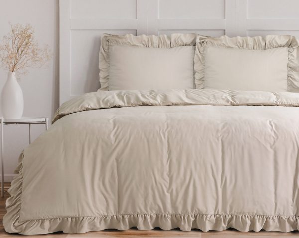 Sleeptime Ruffles Taupe 140 x 200/220 cm - Afbeelding 3