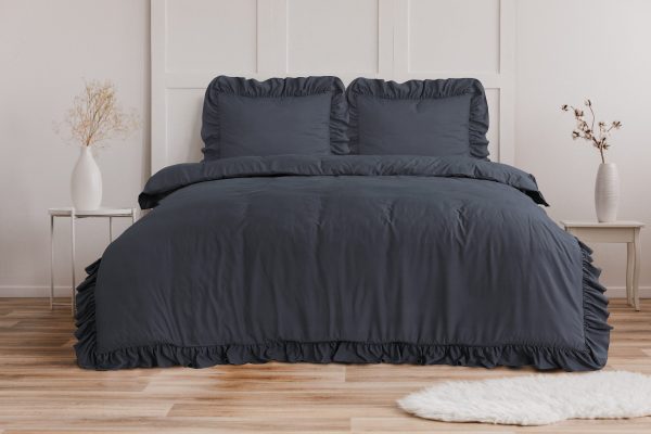 Sleeptime Ruffles Antraciet 140 x 200/220 cm - Afbeelding 2
