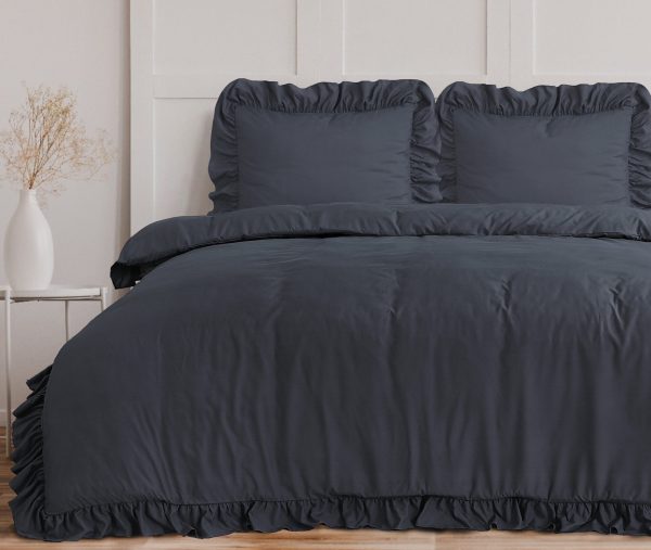 Sleeptime Ruffles Antraciet 140 x 200/220 cm - Afbeelding 3