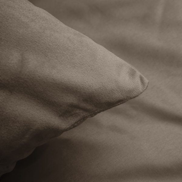 Sleeptime Velvet uni Taupe/Grijs 140 x 200/220 cm - Afbeelding 4