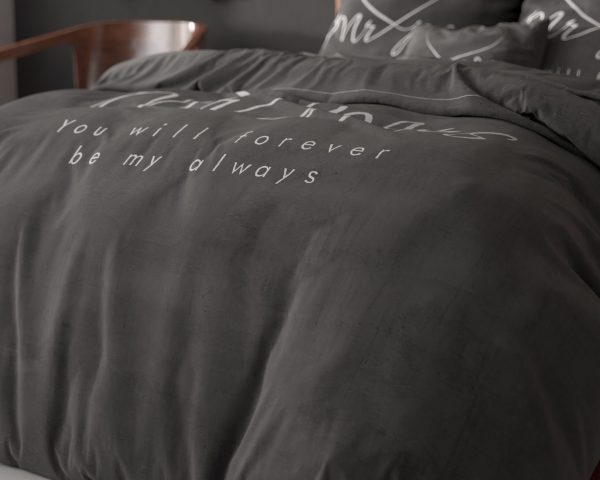 Sleeptime Mr and Mrs Heart Antraciet 140 x 200/220 cm - Afbeelding 5