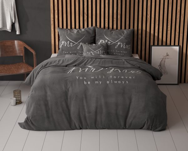 Sleeptime Mr and Mrs Heart Antraciet 240 x 200/220 cm - Afbeelding 2
