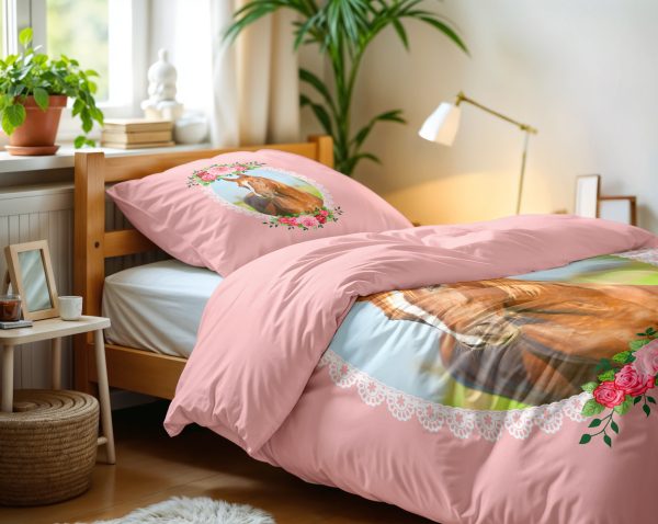Little Monster Cute Horse Roze 140 x 200/220 cm - Afbeelding 3