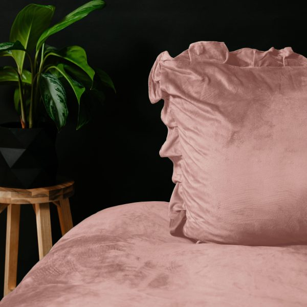 Sleeptime Velvet Ruffles Oud Roze 140 x 220 cm - Afbeelding 2