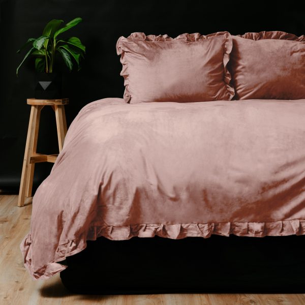 Sleeptime Velvet Ruffles Oud Roze 140 x 220 cm - Afbeelding 3