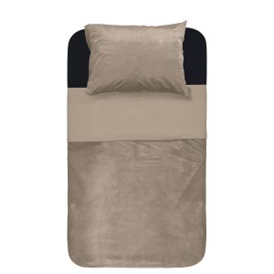 Sleeptime Velvet Piping Taupe / Grijs 140 x 220 cm
