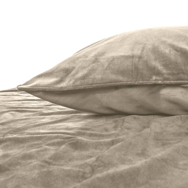 Sleeptime Velvet Piping Taupe / Grijs 200 x 220 cm - Afbeelding 2