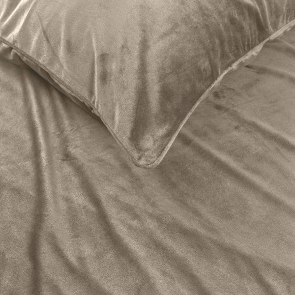Sleeptime Velvet Piping Taupe / Grijs 200 x 220 cm - Afbeelding 4
