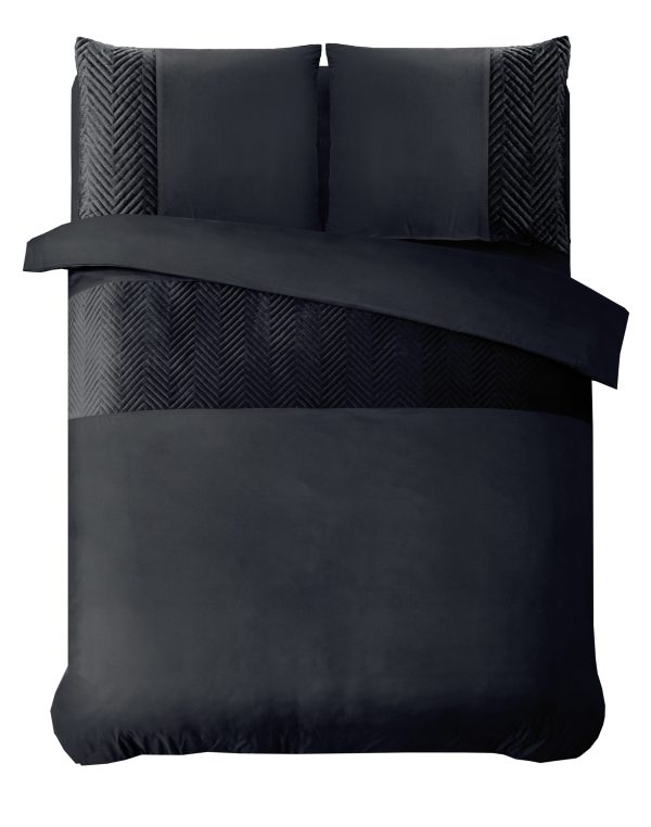Sleeptime Velvet Crossline Zwart 200 x 200/220 cm - Afbeelding 2