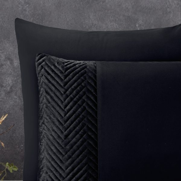 Sleeptime Velvet Crossline Zwart 200 x 200/220 cm - Afbeelding 3