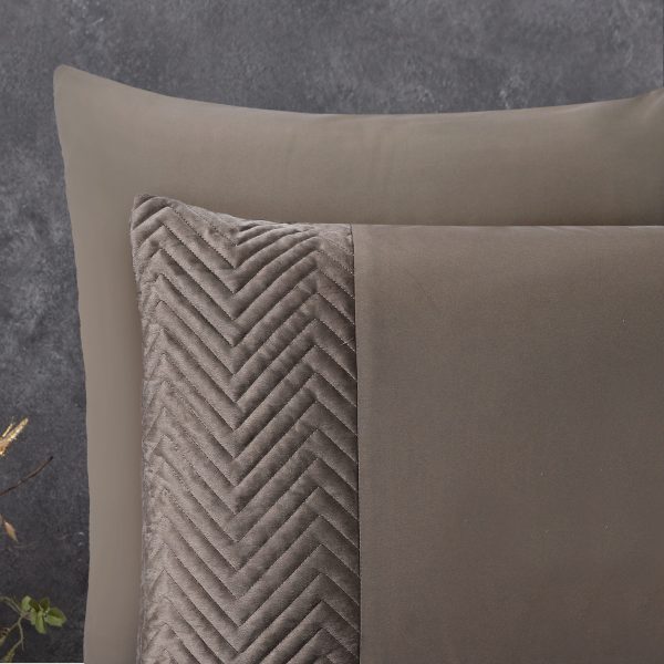 Sleeptime Velvet Crossline Taupe 200 x 200/220 cm - Afbeelding 3