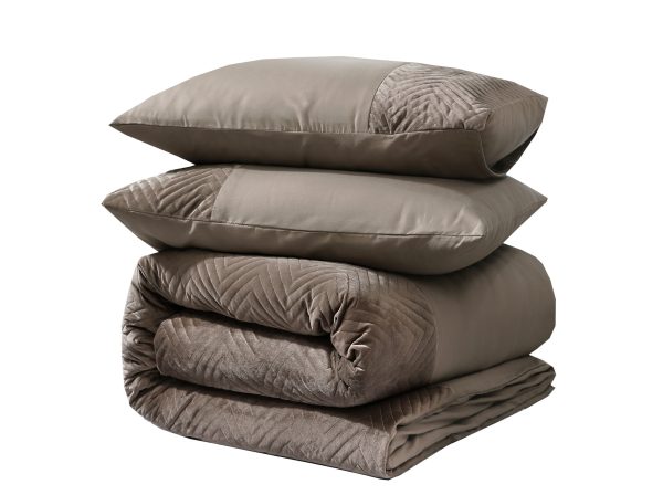 Sleeptime Velvet Crossline Taupe 200 x 200/220 cm - Afbeelding 5