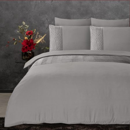 Sleeptime Velvet Crossline Zand/Grijs 140 x 200/220 cm