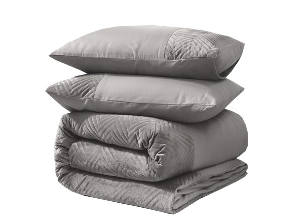 Sleeptime Velvet Crossline Zand/Grijs 140 x 200/220 cm - Afbeelding 5
