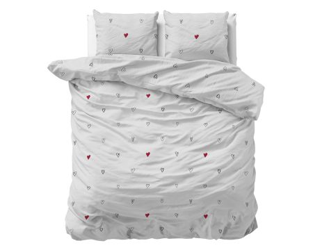 Sleeptime Hearts Everywhere Wit 140 x 200/220 cm