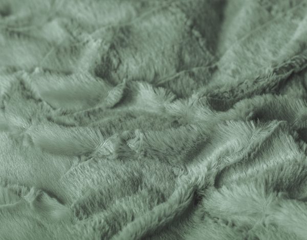 Sleeptime Faux Fur Check Donker Groen 140x200/220 cm - Afbeelding 5