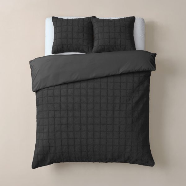 Sleeptime Faux Fur Check Zwart 240x200/220 cm