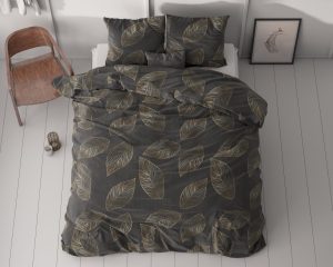 Sleeptime Golden leaf Antraciet 140 x 220 cm