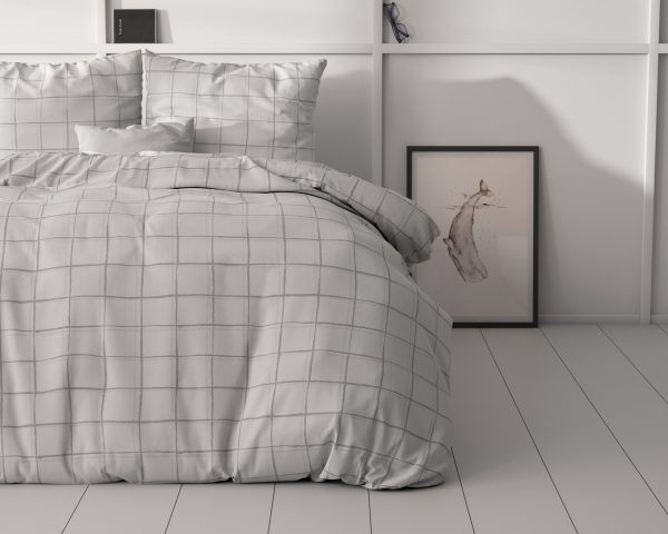 Sleeptime Check it Grijs 200 x 220 cm - Afbeelding 2