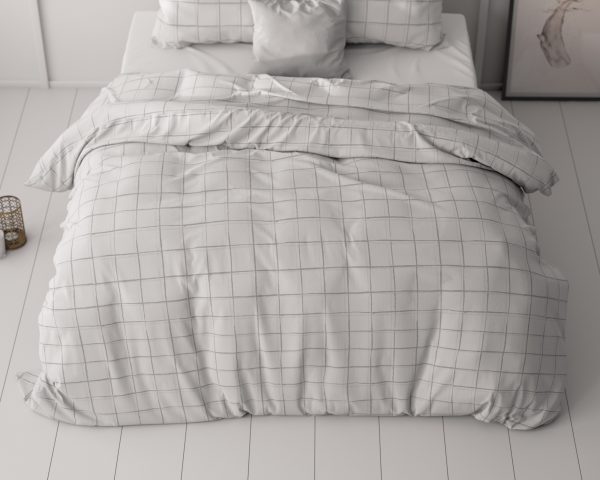 Sleeptime Check it Grijs 200 x 220 cm - Afbeelding 4