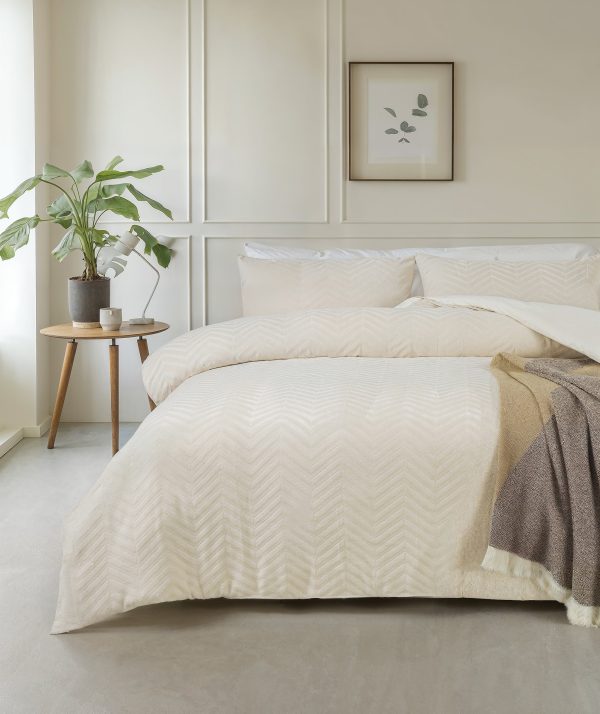 Sleeptime Chevron Teddy Créme 240 x 200/220 cm - Afbeelding 2