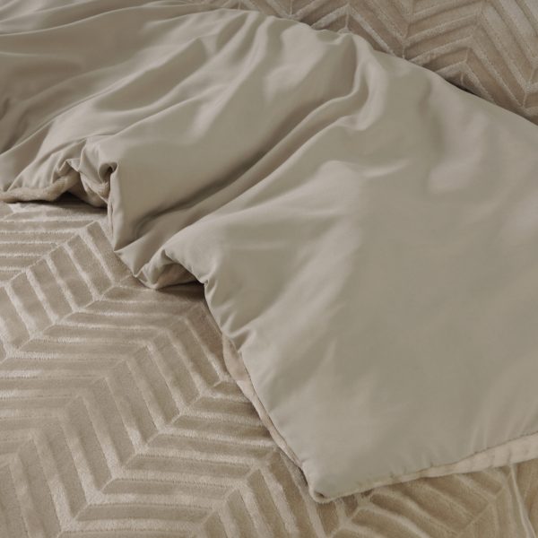 Sleeptime Chevron Teddy Taupe 140 x 200/220 cm - Afbeelding 4