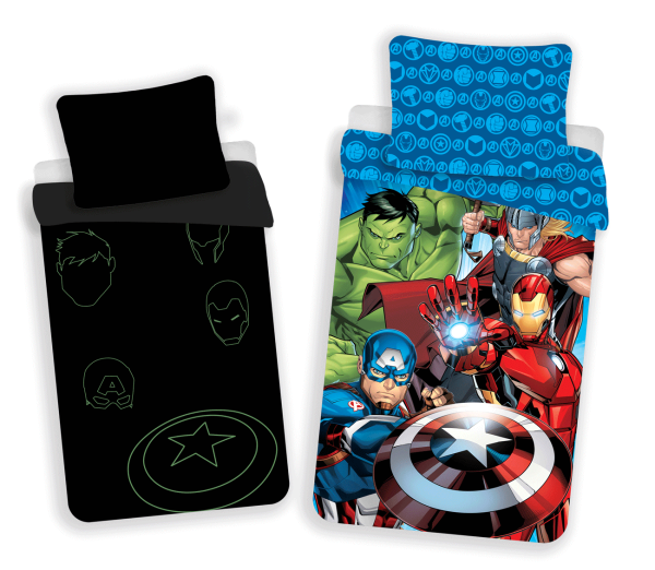 Marvel Avengers Dekbedovertrek Glow in the dark - 140 x 200 cm - 70 x 90 cm - Afbeelding 3