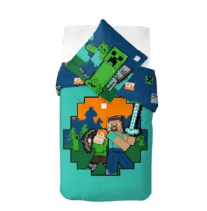 Minecraft Dekbedovertrek ready 140 x 200 cm - Katoen (70 x 90 cm)