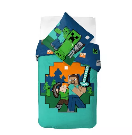 Minecraft Dekbedovertrek ready 140 x 200 cm - Katoen (70 x 90 cm)