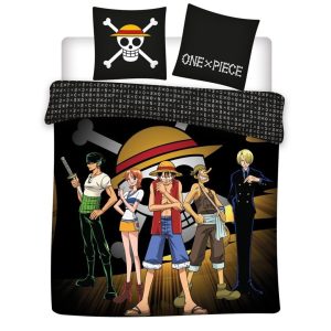 One Piece Dekbedovertrek zwart 240 x 200 cm polykatoen