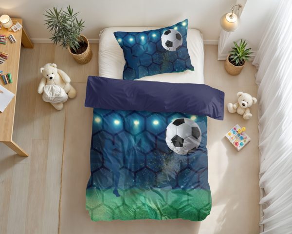 Little Monster Live football Blauw 140 x 200/220 cm - Afbeelding 2