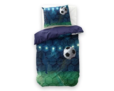 Little Monster Live football Blauw 140 x 200/220 cm