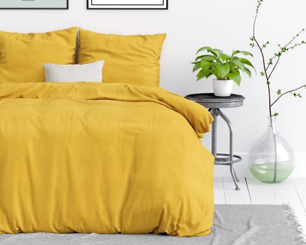 Dreamhouse Stone washed Mustard 140 x 200/220 cm - Afbeelding 2