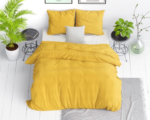 Dreamhouse Stone washed Mustard 140 x 200/220 cm - Afbeelding 3