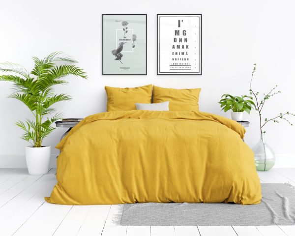 Dreamhouse Stone washed Mustard 140 x 200/220 cm - Afbeelding 4