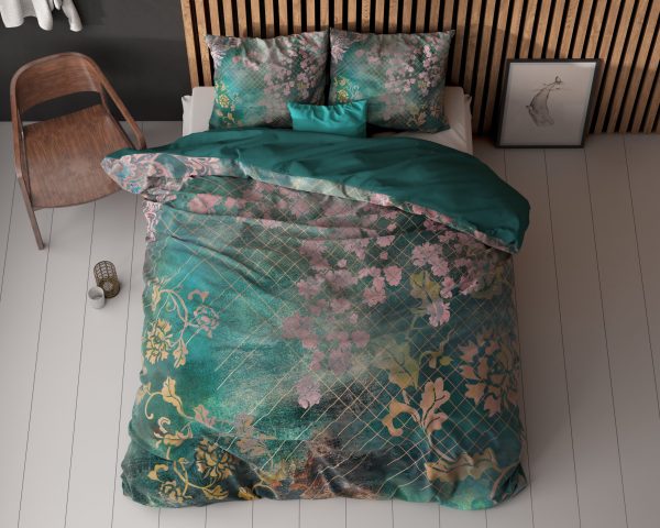 Sleeptime Raddison Flower Groen 140 x 200/220 cm - Afbeelding 2