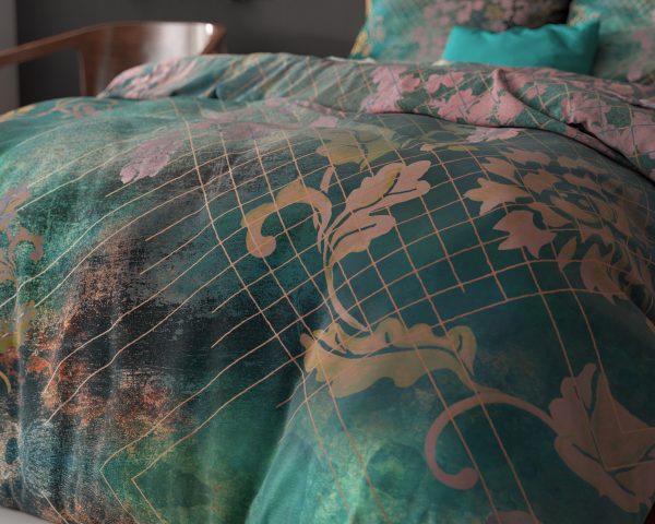 Sleeptime Raddison Flower Groen 200 x 200/220 cm - Afbeelding 4
