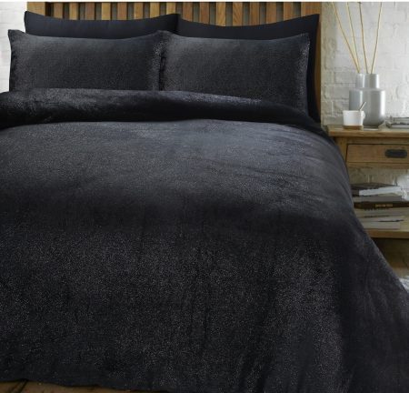Sleeptime Glamour Flanel Deco Foil Zwart 140 x 200/220 cm