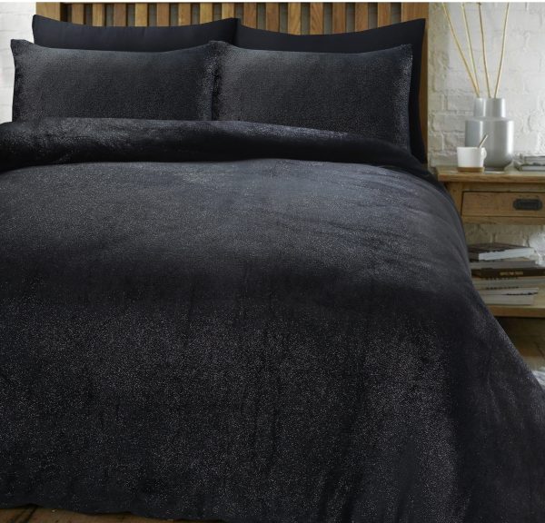 Sleeptime Glamour Flanel Deco Foil Zwart 200 x 200/220 cm