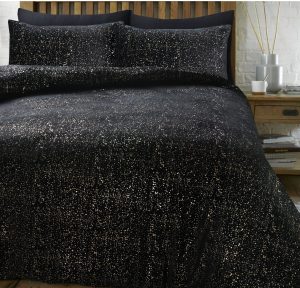 Sleeptime Glamour Flanel Sprankle Foil Zwart 140 x 200/220 cm
