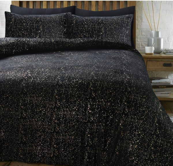 Sleeptime Glamour Flanel Sprankle Foil Zwart 240 x 200/220 cm
