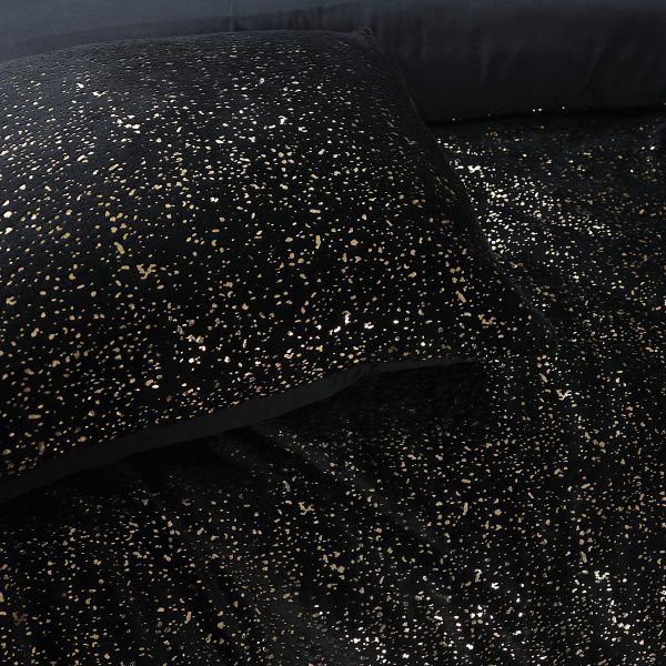 Sleeptime Glamour Flanel Sprankle Foil Zwart 240 x 200/220 cm - Afbeelding 5