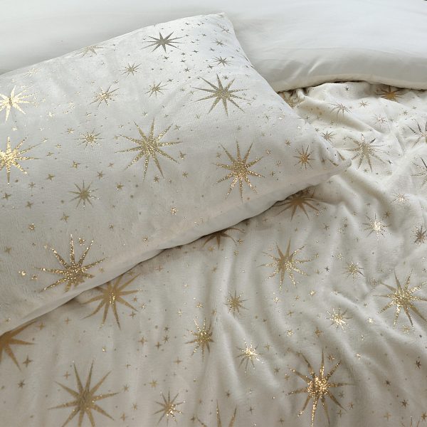 Sleeptime Glamour Flanel Stars Foil Creme 240 x 200/220 cm - Afbeelding 5