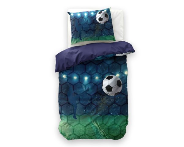 Little Monster Live football Blauw 140 x 200/220 cm