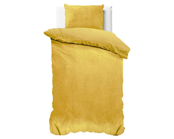 Sleeptime Velvet Uni Dekbedovertrek Goud 140 x 220 cm