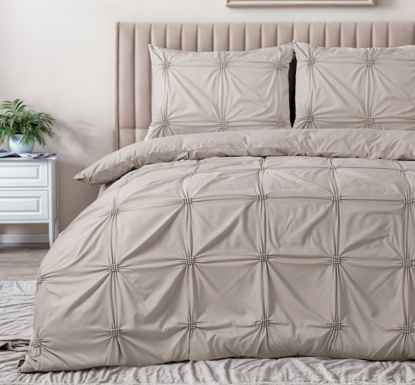 Sleeptime Punch pintuck Taupe 140 x 200/220 cm - Afbeelding 3