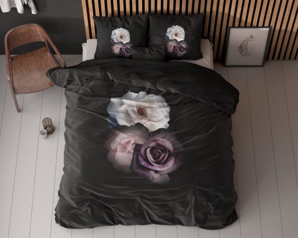 Sleeptime Deep Flowers Zwart 200 x 200/220 cm - Afbeelding 2