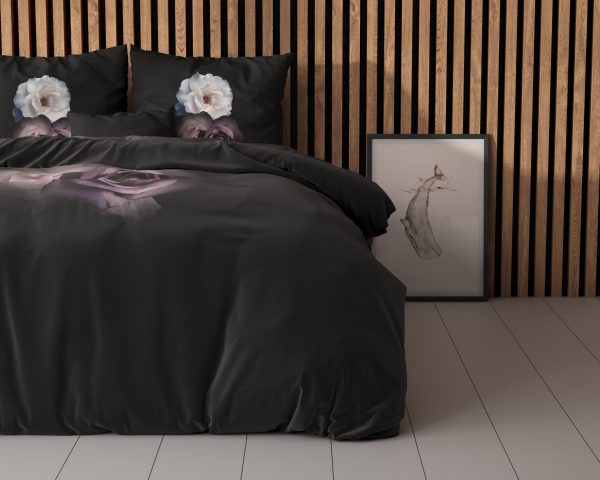 Sleeptime Deep Flowers Zwart 200 x 200/220 cm - Afbeelding 3